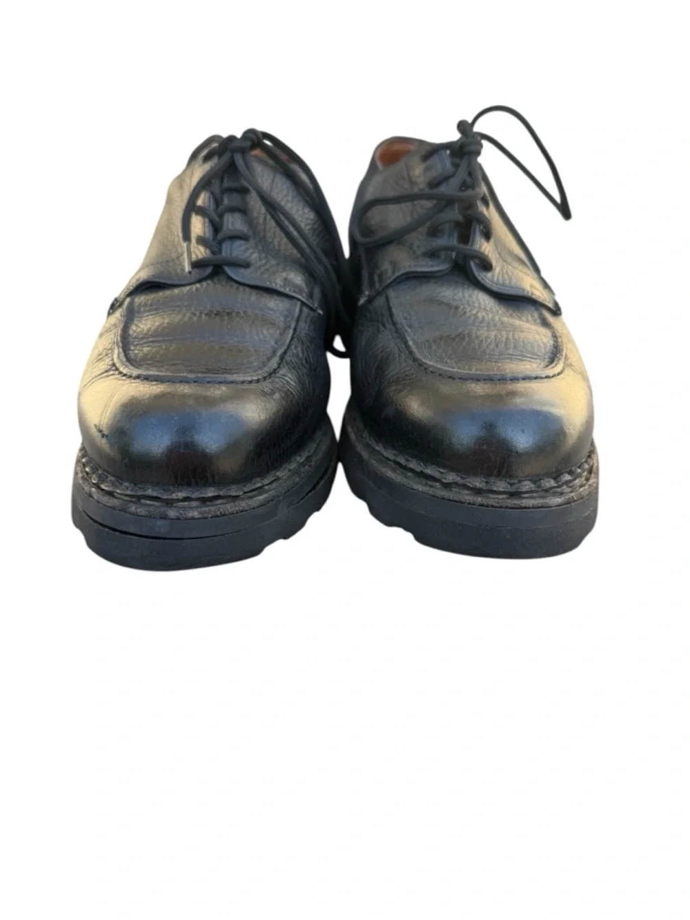 Paraboot Chambord Leather Derby Shoes in Black 6.5 UK 7.5 US Lace France